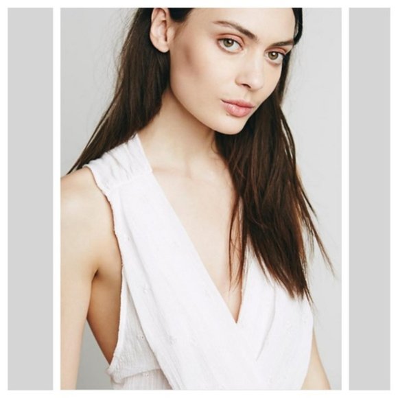 Free People 'bout time Embroidered Gauze Wrap Top - Picture 2 of 6